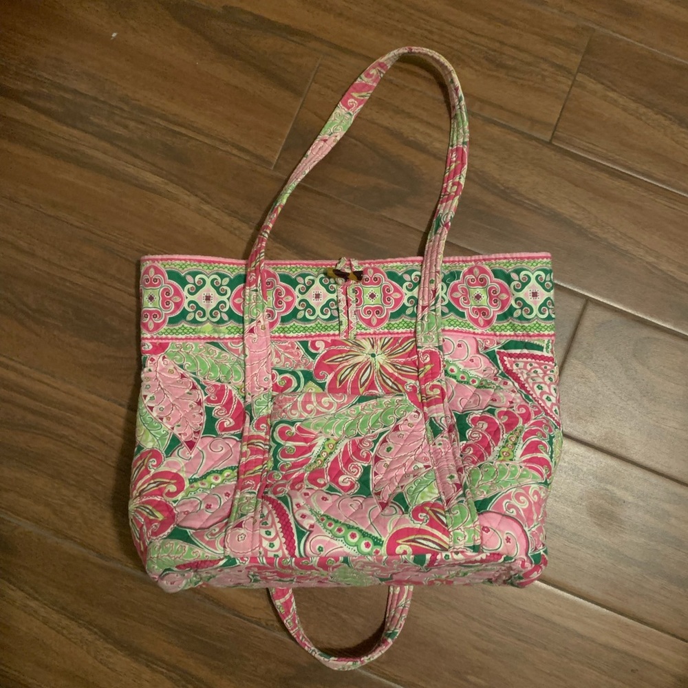 Vera Bradley Soft Bag in Pink/Green Print